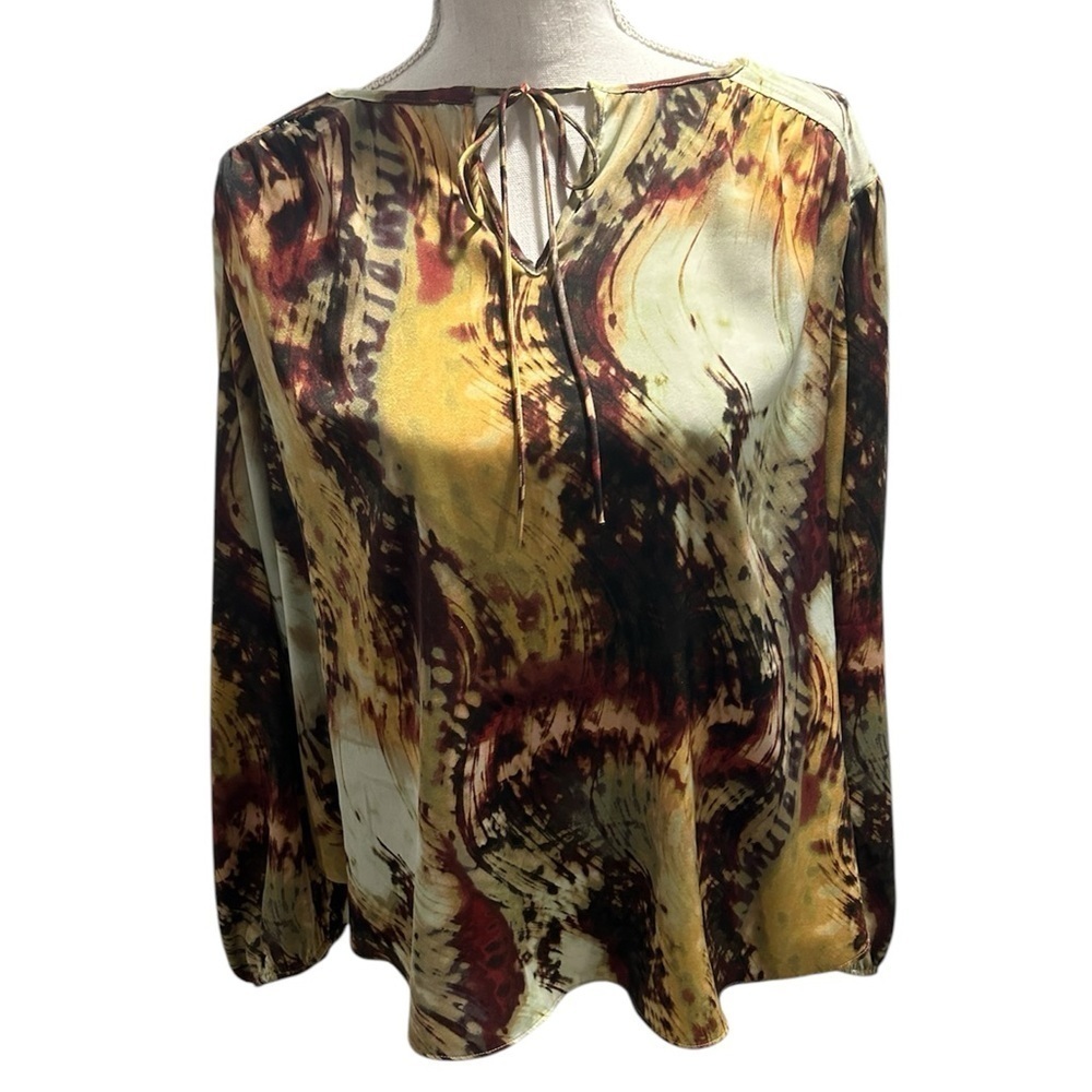 {Simply Vera Wang} Shirred Drawcord Peasant Blouse